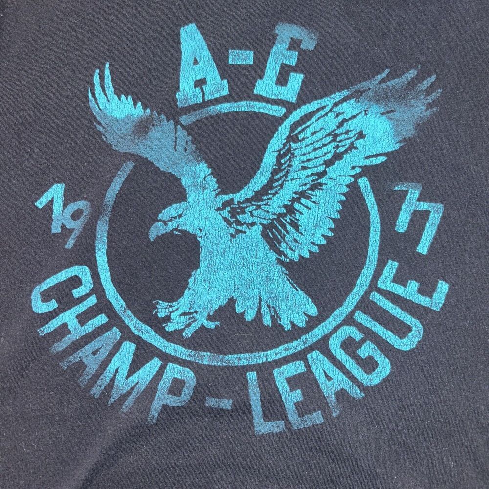 Vintage Fit, Black American Eagle Logo, American Eagle graphic team Sz L